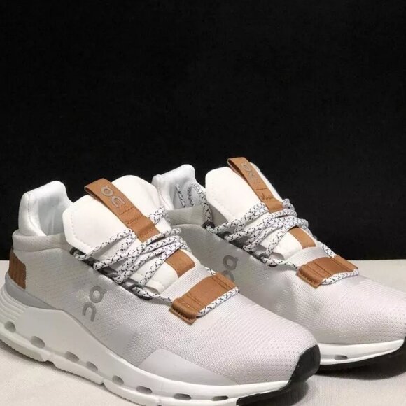 On Cloud Cloudnova Running Shoes White Pearl Brown - Picture 4 of 6